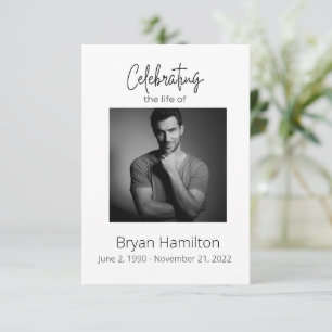 Einfache Beerdigung Beileid Foto Gedenkkarte Einladung