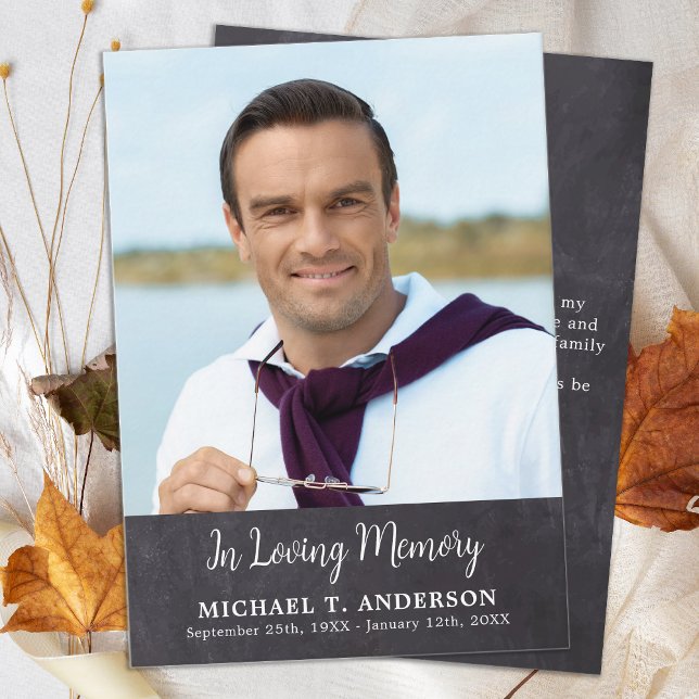 Einfache Beerdigung des rustikalen Fotos Vielen Da Mitteilungskarte (Von Creator hochgeladen)