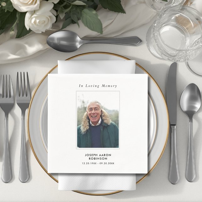Einfache Beerdigung Foto Beileid Memorial Serviette (Von Creator hochgeladen)