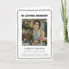 Einfache Beerdigungsreihenfolge Programm