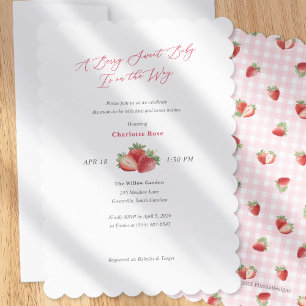 Einfache Beeren süße Erdbeeren-Themen-Baby-Party Einladung