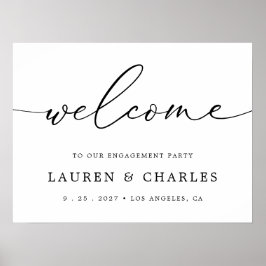 Einfache Begrüßung mit elegantem Script-Engagement Poster