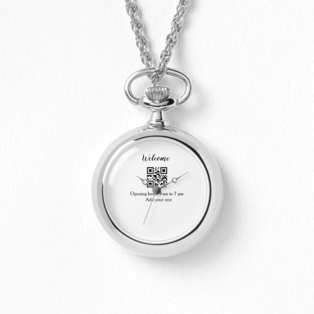 Einfache Begrüßungsöffnung Barcode QR Name hinzufü Armbanduhr (Vorderseite)