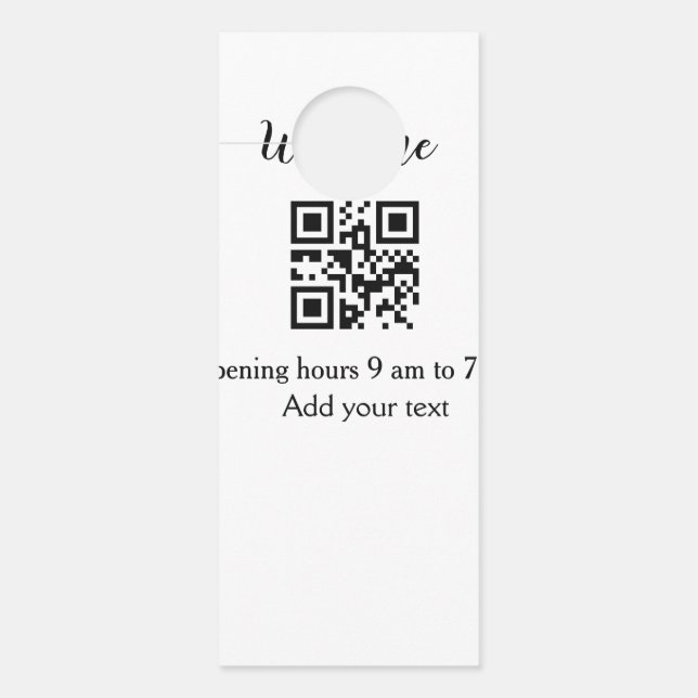 Einfache Begrüßungsöffnung Barcode QR Name hinzufü Türanhänger (Vorderseite)