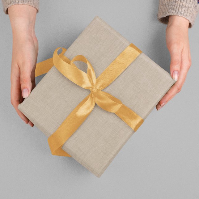 Einfache Beige Linen Mushroom Textur Geschenkpapier (Von Creator hochgeladen)