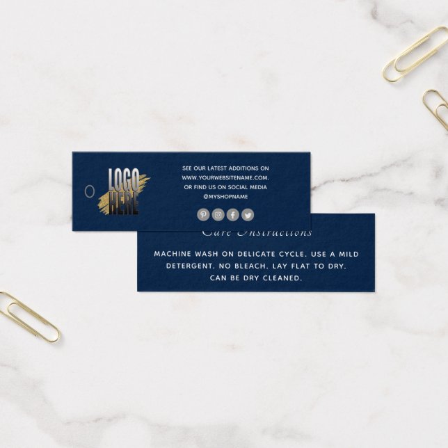 Einfache Beilage für die Pflege von Navy Blue-Logo (Büro)