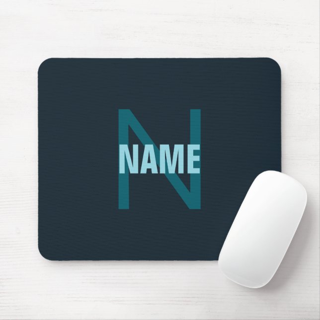 Einfache, benutzerdefinierbare Mit Monogramm Bezei Mousepad (Mit Mouse)
