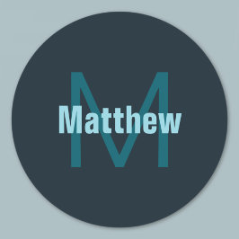 Einfache, benutzerdefinierbare Mit Monogramm Bezei Runder Aufkleber