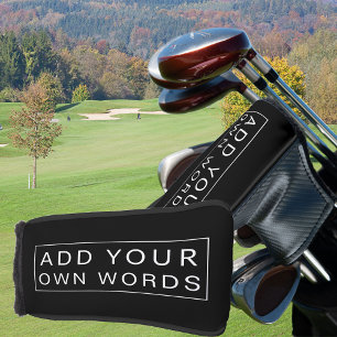 Einfache benutzerdefinierte Aufnahme Schwarzweiß-P Golf Headcover