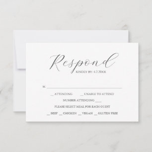 Einfache benutzerdefinierte Hochzeits-RSVP-Karten RSVP Karte