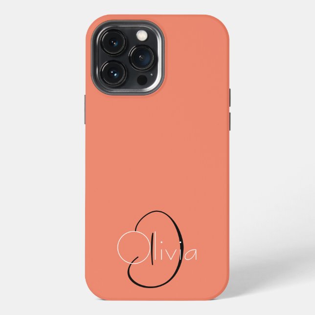 Einfache benutzerdefinierte Initialen iPhone 13 Pro Max Hülle (Rückseite)