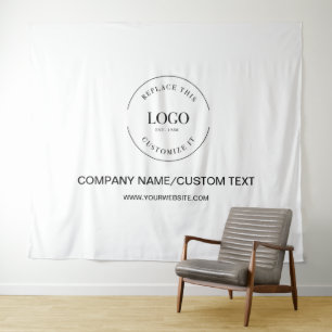 Einfache benutzerdefinierte Logotext-Website-Hinte Wandteppich