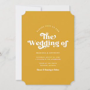 Einfache benutzerdefinierte moderne Retro-Hochzeit Einladung