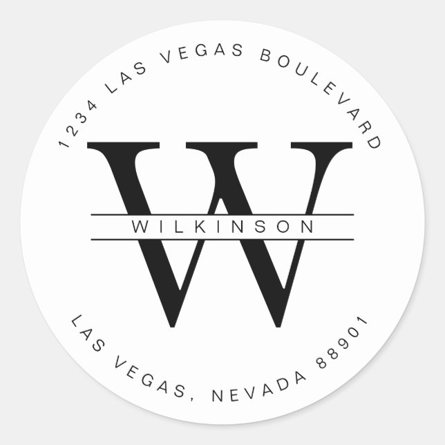 Einfache benutzerdefinierte Rücksendeadresse Runder Aufkleber (Vorderseite)