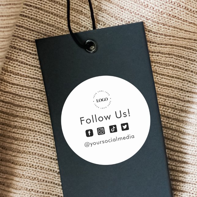 Einfache, benutzerspezifische Firmenlogos Social M Runder Aufkleber (Von Creator hochgeladen)