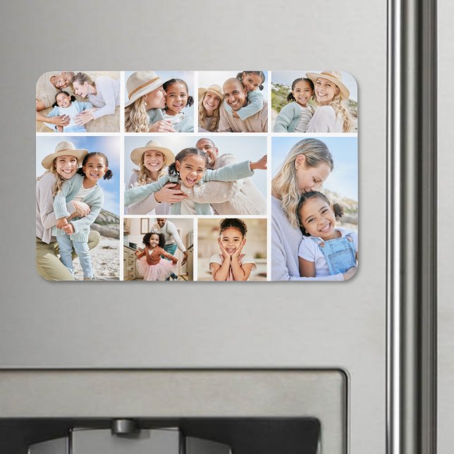 Einfache, benutzerspezifische FotoCollage Magnet (Simple Custom Family Photo Collage Magnet)