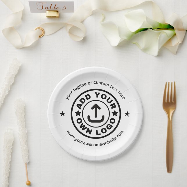 Einfache, benutzerspezifische Logo-Geschäftsvorträ Pappteller (Hochzeit)
