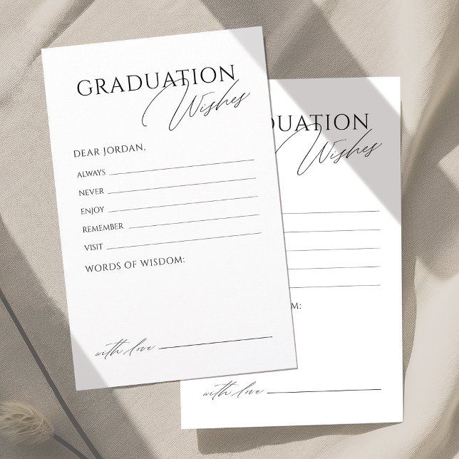 Einfache Beratung und Wünsche für einen eleganten  (Simple Elegant Script Graduate advice & wishes)