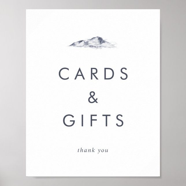 Einfache Bergkarten und Geschenke Zeichen Poster (Vorne)