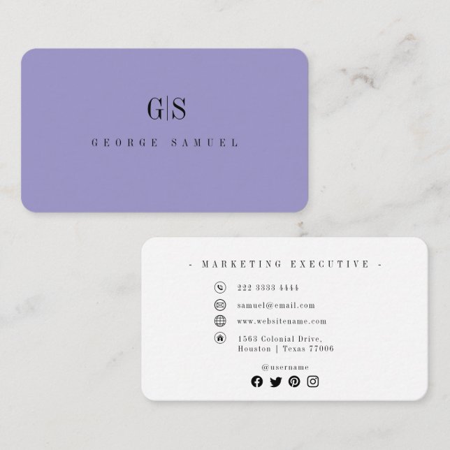 Einfache Berufliche Elegant-Stellenbezeichnung ein Visitenkarte (Vorne/Hinten)