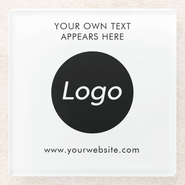 Einfache Berufliche Logofirma Glasuntersetzer (Vorderseite)