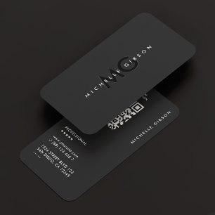 Einfache Berufliche Minimal Moderne Schwarze Initi Visitenkarte