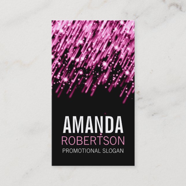 Einfache berufliche rosa fallende Sterne Visitenkarte (Vorderseite)