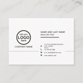Einfache Berufliche Schwarzweiß-Logos hinzufügen Visitenkarte