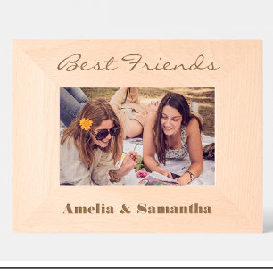 Einfache beste Freunde benutzerdefinierte Holz Bil Geätzte Rahmen