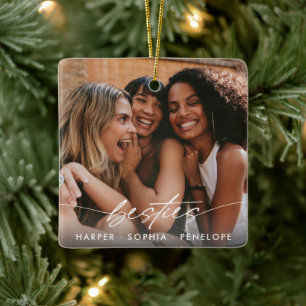 Einfache Besties erstellen Sie Ihr eigenes Foto mo Keramikornament