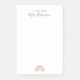 Einfache Bewertung des Regenbogenlehrers Post-it Klebezettel