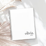 Einfache Bezeichnung für berufliche Schwarz-Weiß-M Planer<br><div class="desc">Beruflicher Schwarz/Weiß Monogram Einfache Namensplaner.</div>