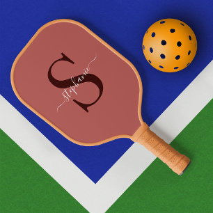 Einfache Bezeichnung für das Rote Monogramm Pickleball Schläger