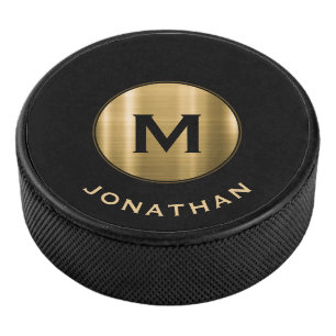 Einfache Bezeichnung für Schwarz-Gold-Klassiker Eishockey Puck