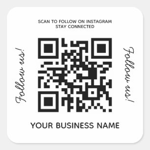 Einfache Bezeichnung QR Code Instagram Square Quadratischer Aufkleber