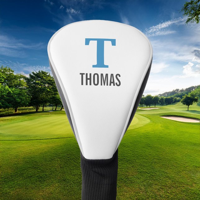 Einfache Bezeichnung und Monogramm Initial Persona Golf Headcover (Von Creator hochgeladen)