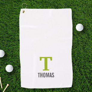 Einfache Bezeichnung und Monogramm Initial Persona Golfhandtuch