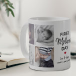 Einfache Bildkollektion der ersten Mutter | Mami Kaffeetasse<br><div class="desc">Mit dieser niedlichen Collage Kaffee-Tasse kreieren Sie Ihr ganz besonderes Erstmütter-Tagesgeschenk. Mit 8 quadratischen Fotografien und dem Text 'Erster Muttertag' ist das Wort Mutter in der modernen Schrift, ein niedliches, kleines rotes Herz, das in jede Farbe, Liebe & Küsse und Namen/s geändert werden kann. Alle Texte können in Größe, Schriftart...</div>