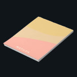Einfache Bio Formen Sherbet Pastel Personalisiert Notizblock<br><div class="desc">Eine schlichte,  süße Farbe geblockt mit Bio Formen in sanften Gelb- und Lachs-Rosa Pastellfarben,  personalisiert mit Namen oder Wörtern Ihrer Wahl.</div>