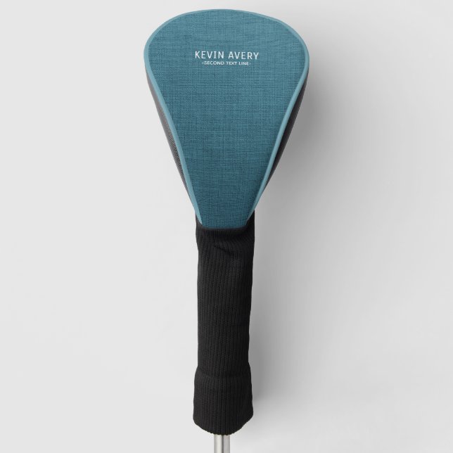 Einfache Bio Optik Blue Linen Textur Golf Headcover (Vorderseite)