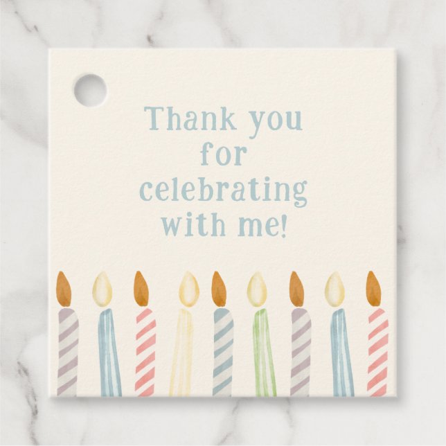 Einfache Birthday Candles Classic Party Geschenkanhänger (Vorderseite)