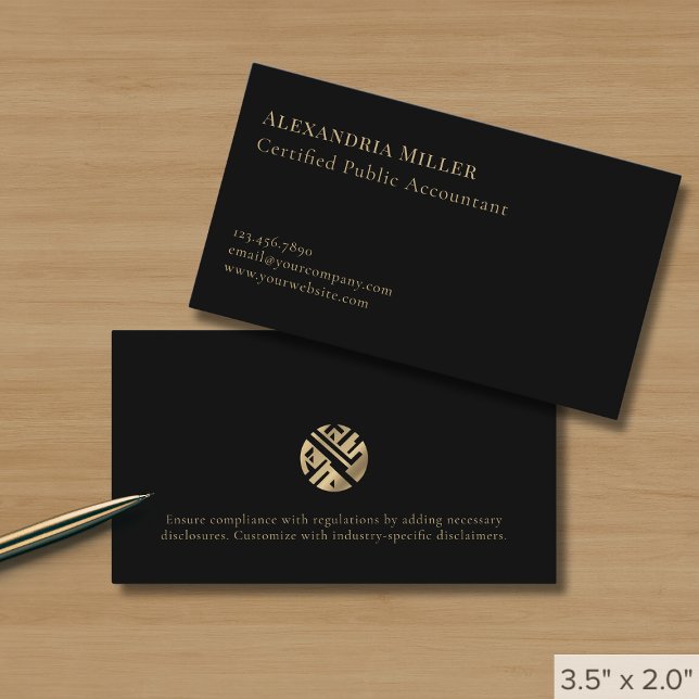 Einfache Black Accountant-CPA Visitenkarte (Von Creator hochgeladen)