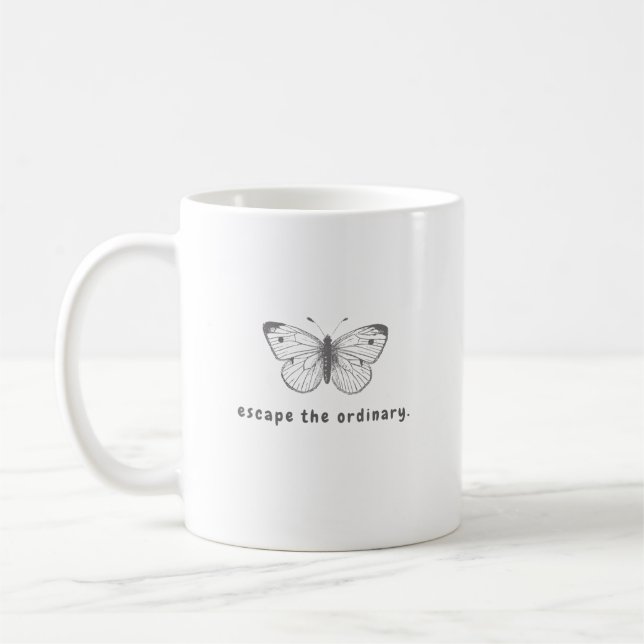 Einfache Black Butterfly-Muster Coffee Cup Kaffeetasse (Links)