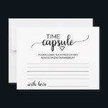 Einfache Black Calligraphy Time Capsule Cards Hinweiskarte<br><div class="desc">Diese schlichten schwarzen Kalligrafiekarten sind die perfekte Wahl für einen rustikalen oder modernen Hochzeitsempfang oder Brautparty. Das minimalistische Design besticht durch einen eleganten Schriftart mit Pinselskripten und ein reizendes Frauenherz. Das Matching Time Capsule Zeichen wird separat verkauft.</div>