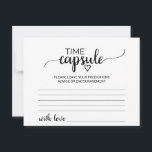 Einfache Black Calligraphy Time Capsule Cards Hinweiskarte<br><div class="desc">Diese schlichten schwarzen Kalligrafiekarten sind die perfekte Wahl für einen rustikalen oder modernen Hochzeitsempfang oder Brautparty. Das minimalistische Design besticht durch einen eleganten Schriftart mit Pinselskripten und ein reizendes Frauenherz. Das Matching Time Capsule Zeichen wird separat verkauft.</div>