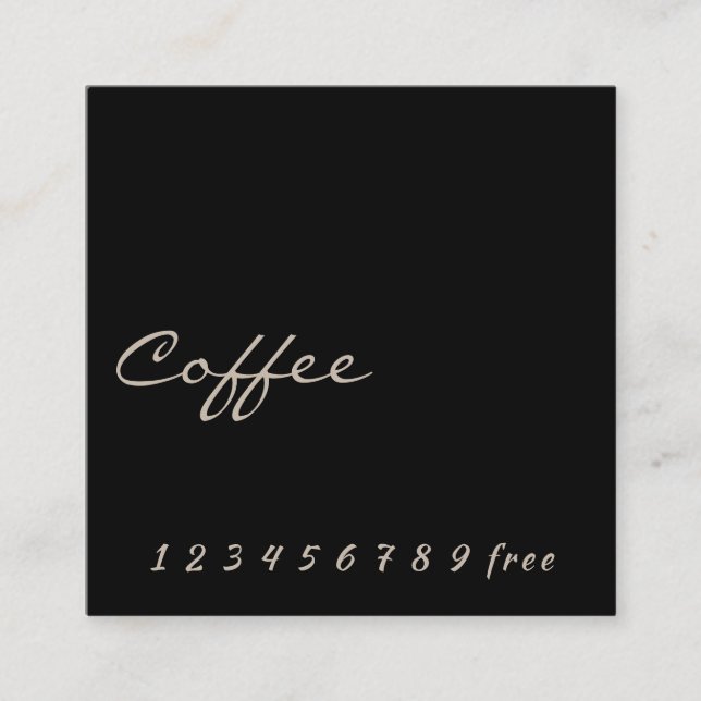 Einfache Black Coffee Loyalität Lochkarte Treuekarte (Vorderseite)