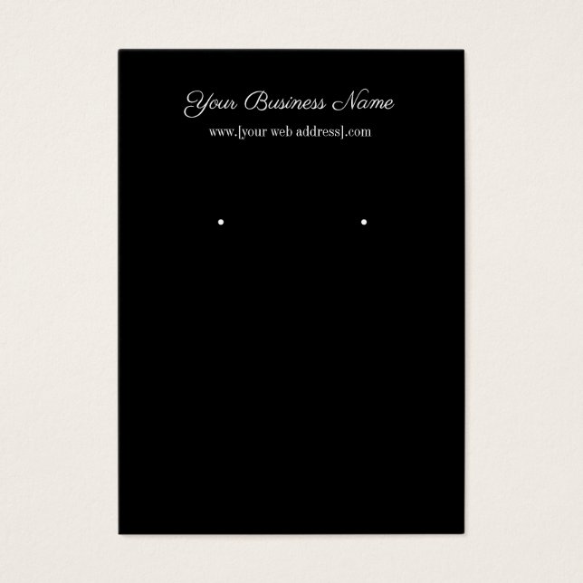 Einfache Black Custom Earring Business Card (Vorderseite)