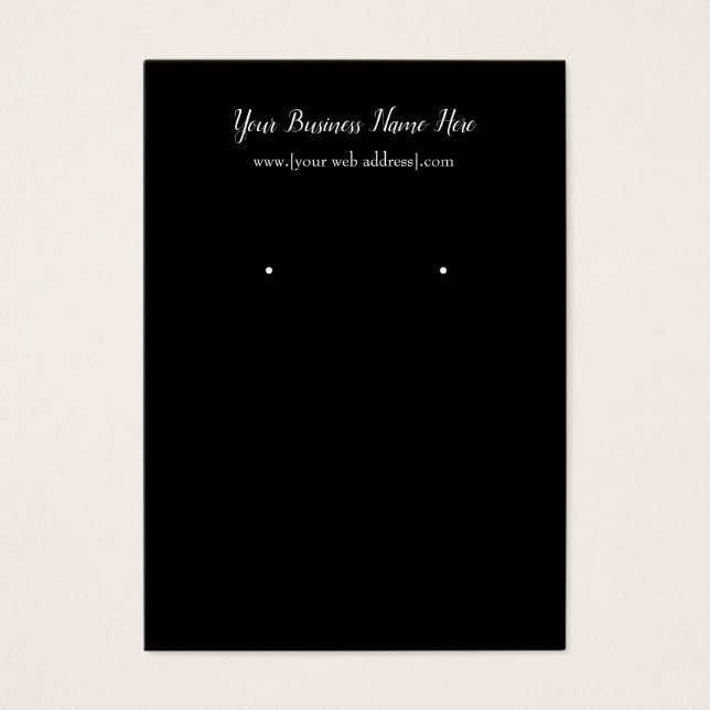 Einfache Black Custom Earring Business Card (Vorderseite)