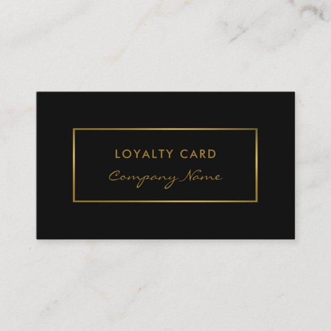 Einfache Black & Gold Foil Effect Loyalty Card Treuekarte (Vorderseite)