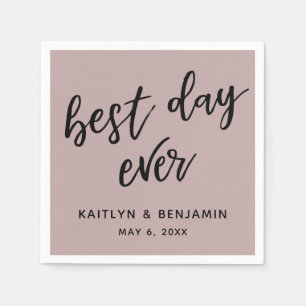 Einfache Black Handwriting Best Day Ever Dusty Ros Serviette